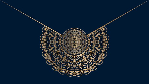 Vector premium mandala de lujo con fondo dorado