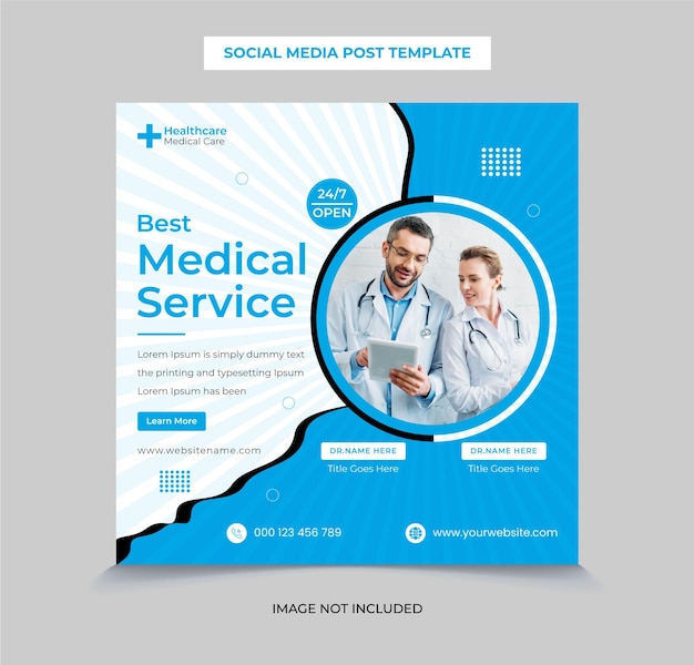 Vector premium de plantilla de banner de publicación de instagram y redes sociales de salud médica