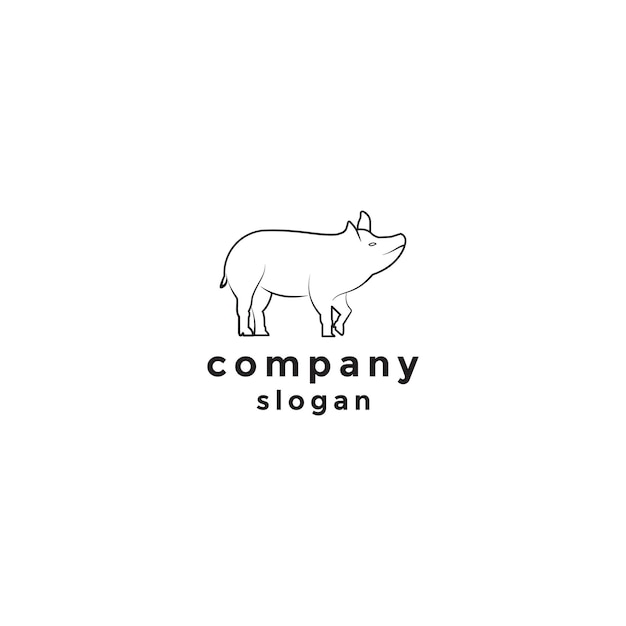 Vector premium de plantilla de diseño de icono de logotipo de cerdo