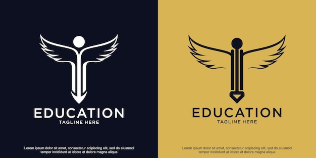 Vector premium de plantilla de diseño de logotipo de educación