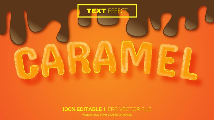 Vector vector premium de tema de caramelo de efecto de texto editable 3d