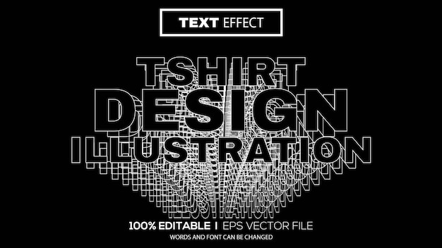 Vector premium de tema de ilustración de camiseta de efecto de texto editable 3d