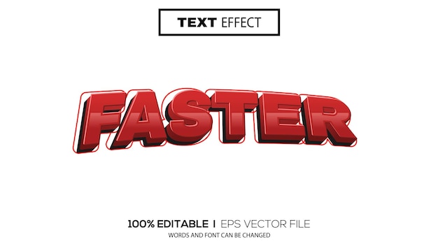 Vector premium de tema más rápido de efecto de texto editable 3d
