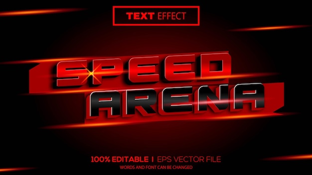 Vector premium de tema de velocidad de efecto de texto editable 3d