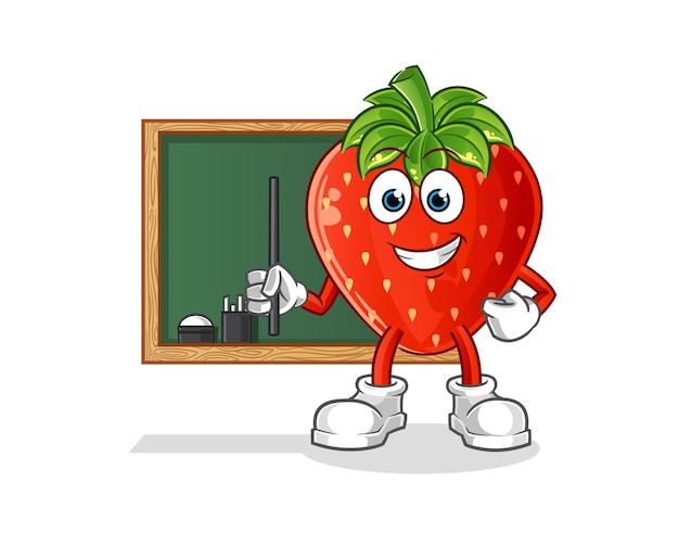 Vector vector de profesor de fresa. personaje animado