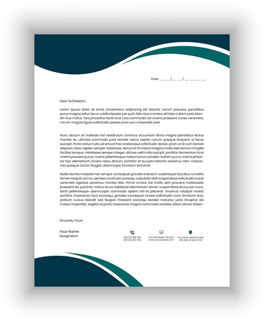 Vector Professional Business Company Diseño elegante del encabezado de la carta