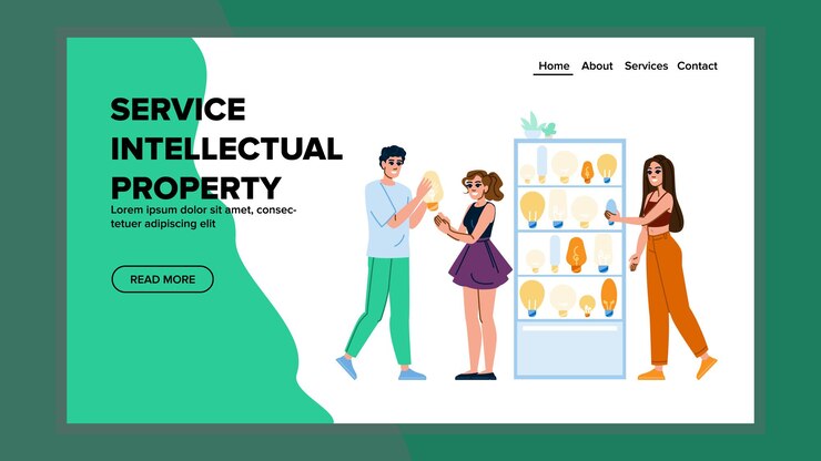 Vector vector de propiedad intelectual del servicio de derechos de autor