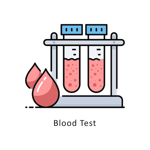Vector de prueba de sangre Ilustración de estilo de icono de contorno lleno Símbolo en fondo blanco Archivo EPS 10