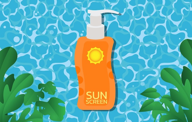 Vector para publicidad de protección solarcrema de protección de verano