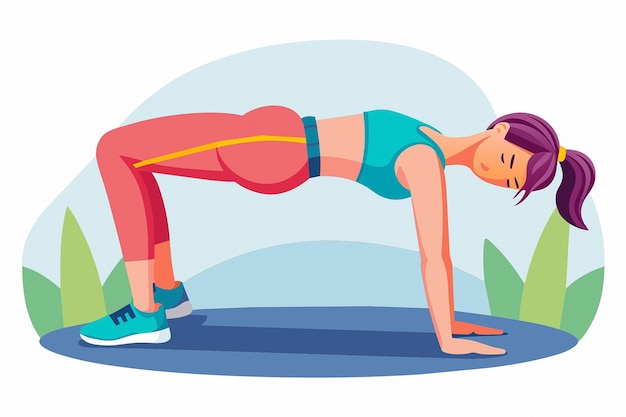 Vector puentes de glúteos Ejercicio Clipart