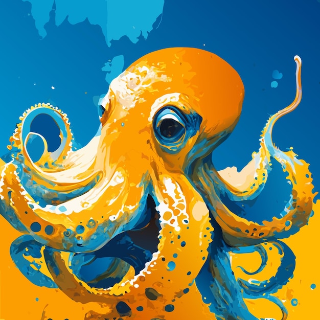 Vector de pulpo de colores