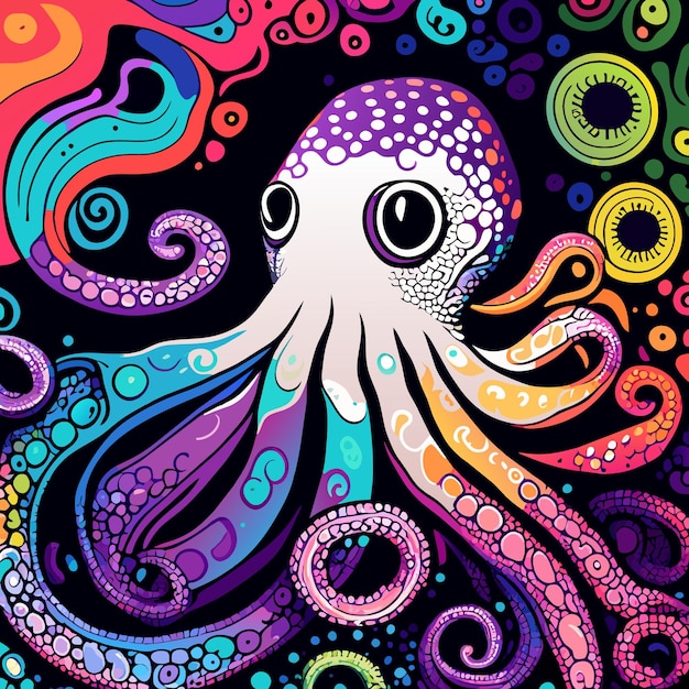 Vector vector de pulpo de colores