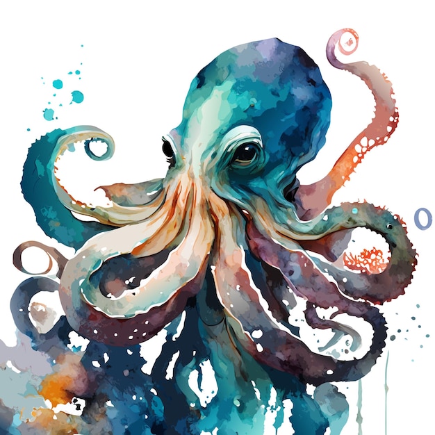 Vector de pulpo de colores