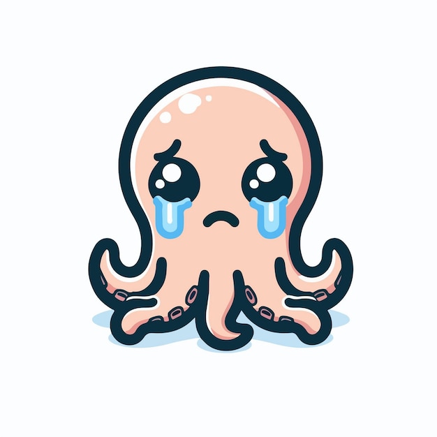 Vector vector de pulpo llorón lindo