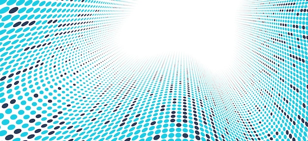 Vector punteado fondo abstracto puntos azules en perspectiva flujo de información multimedia tema tecnología de grandes datos imagen telón de fondo fresco