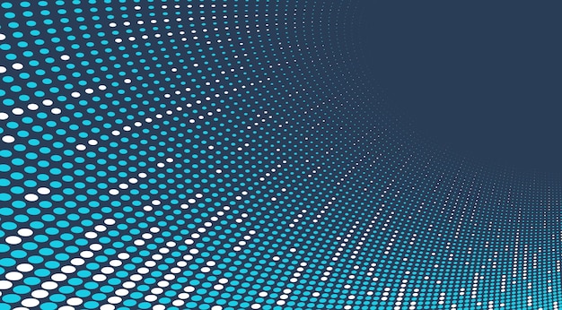 Vector punteado fondo abstracto puntos azules en perspectiva flujo de información multimedia tema tecnología de grandes datos imagen telón de fondo fresco
