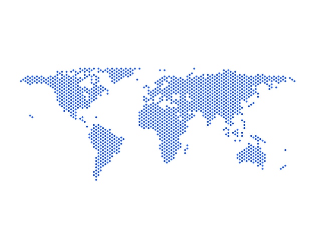 Vector punteado del mapa del mundo