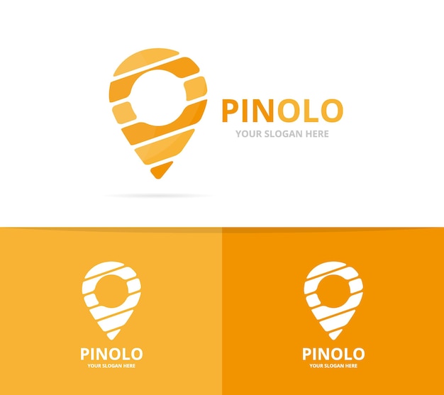 Vector del puntero del mapa combinación de logotipo localizador GPS y símbolo o icono pin plantilla de diseño de logotipo de navegación y marcador único