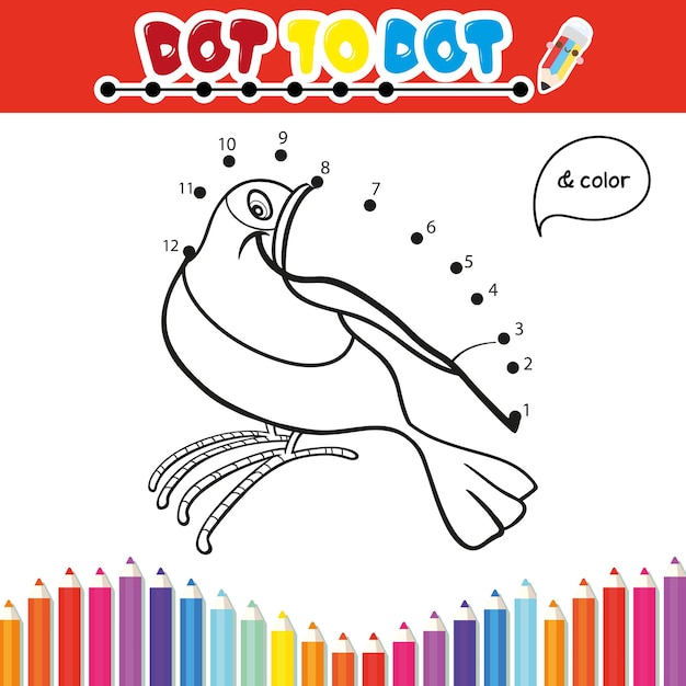 vector de punto a hoja de punto perro animal