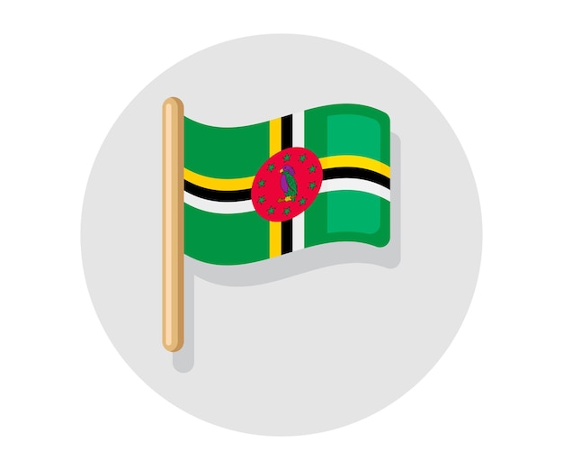 Vector que agita la bandera de Dominica