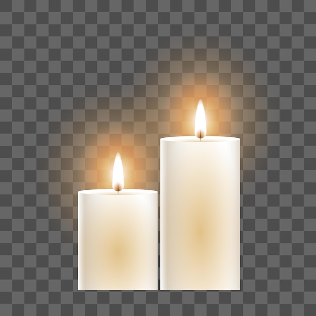 Vector quemando velas de fondo transparente realista