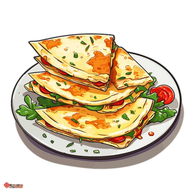 Vector vector de quesadillas sobre un fondo blanco