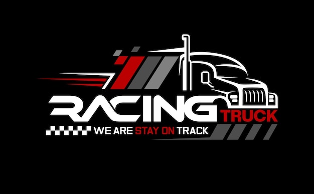 Vector racing TRUCK diseño tipográfico para camisetas listas para imprimir vector premium