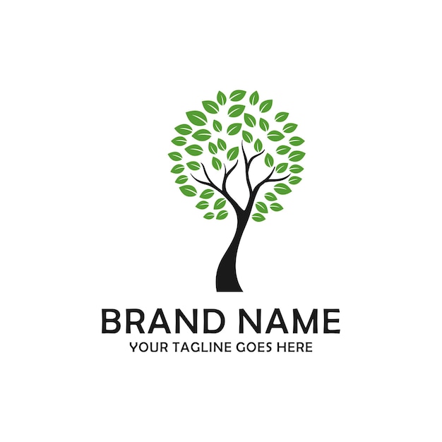 Vector de raíz de diseño de logotipo de árbol vibrante abstracto