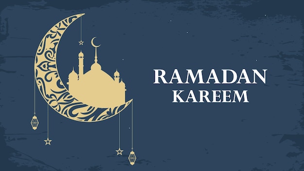 Vector Ramadan Kareem diseño elegante de plantillas de pancartas