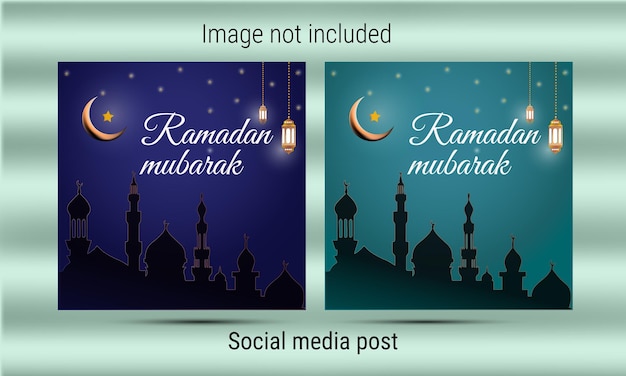 Vector Ramadana mubarak vector de póster de las redes sociales