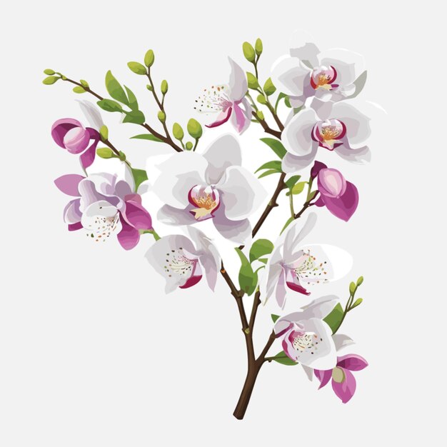 Vector de ramas de orquídeas