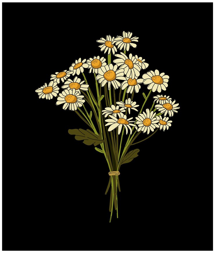 Vector ramo de flores ilustración flores amarillas arte moderno arte deco flores colores