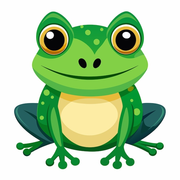 un vector de rana verde sobre un fondo blanco