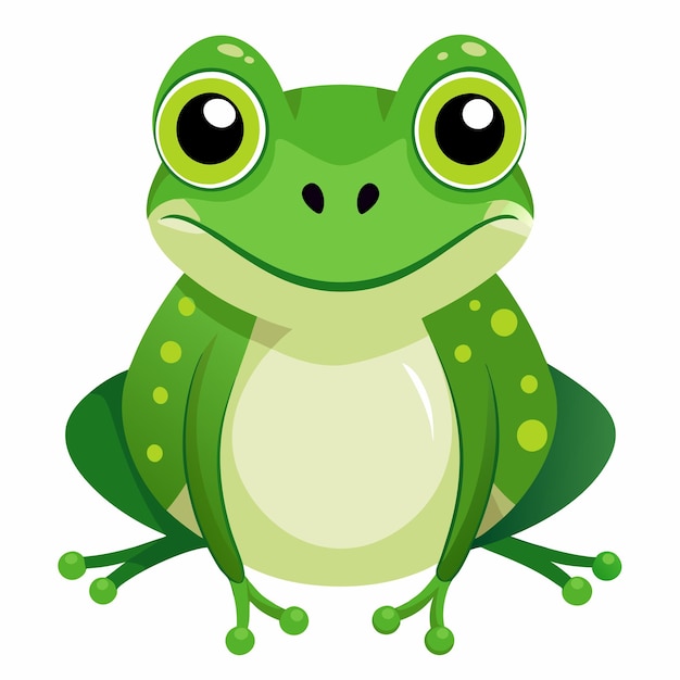 un vector de rana verde sobre un fondo blanco