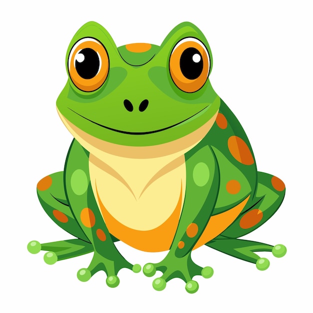 un vector de rana verde sobre un fondo blanco