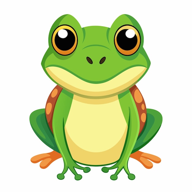 un vector de rana verde sobre un fondo blanco