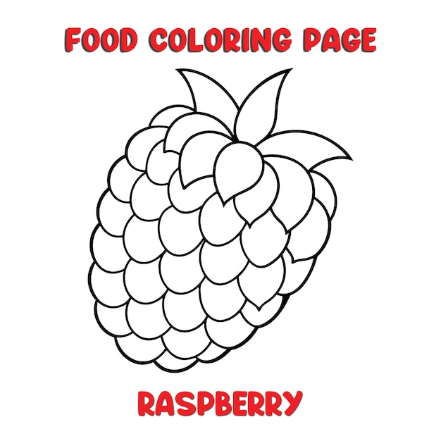 Vector de Raspberry Ilustración página de colorear para niños