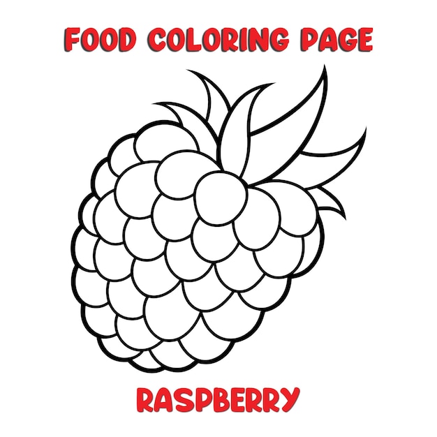 Vector de Raspberry Ilustración página de colorear para niños