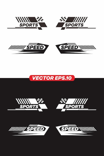 Vector de rayas de carreras conjunto Vector de coches de carreras EPS 10
