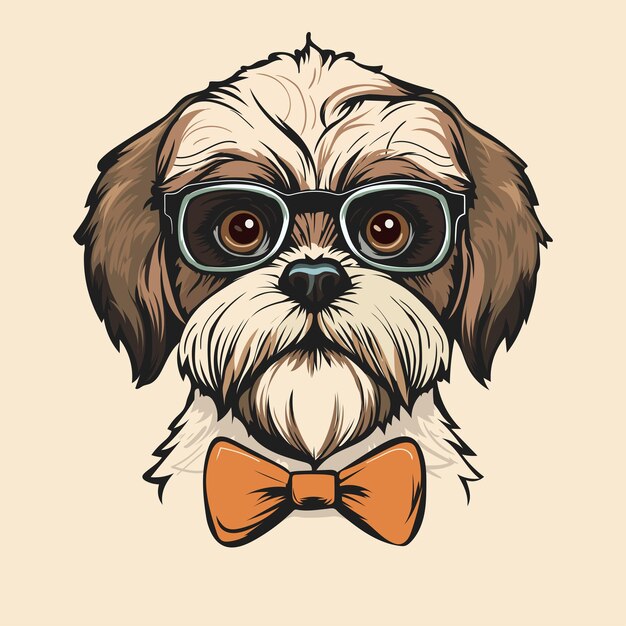 Vector de la raza de perro shih tzu.