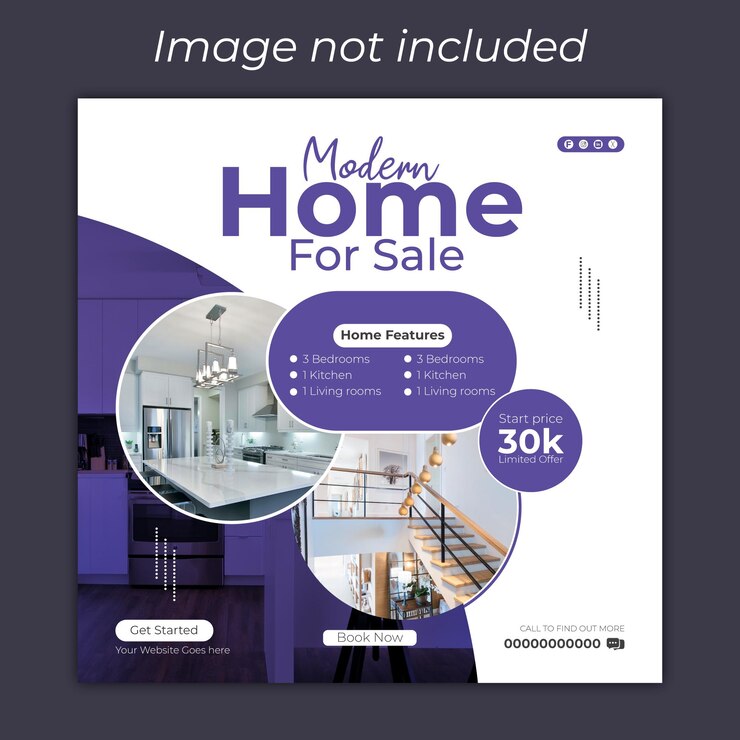 Vector real estate house social media instagram post o plantilla de banner web
