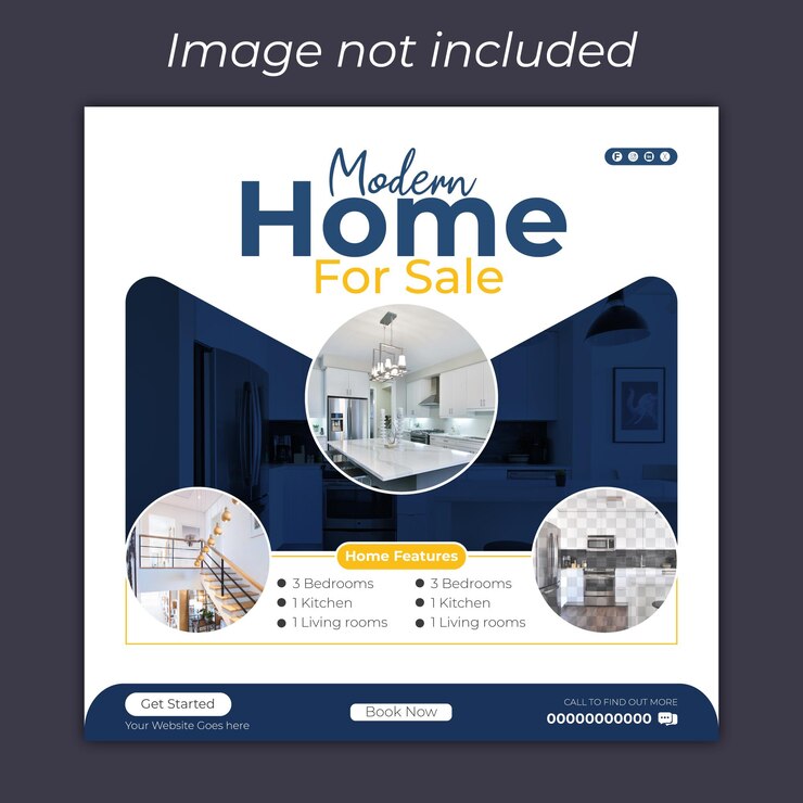 Vector real estate house social media instagram post o plantilla de banner web