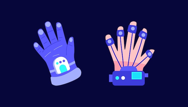 Vector Realidad Virtual Moderna Guantes Gesto de la mano
