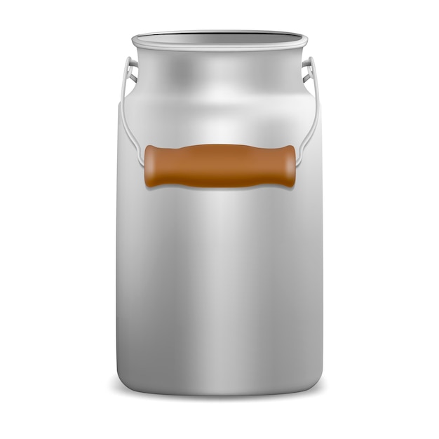 Vector realista y detallado de latas de leche de metal viejo en 3D