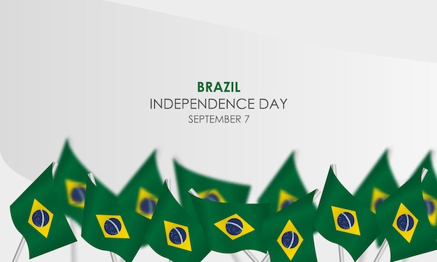 Vector realista del día de la independencia de brasil 7 de septiembre con globos y bandera de brasil