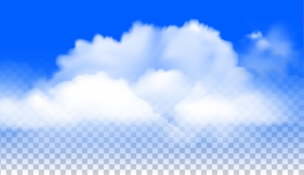 El vector realista de las nubes