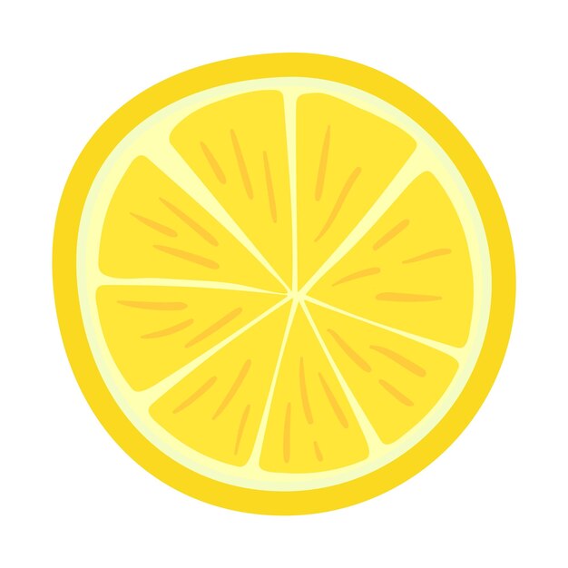 Vector rebanada de frutas cítricas maduras de limón en un blanco