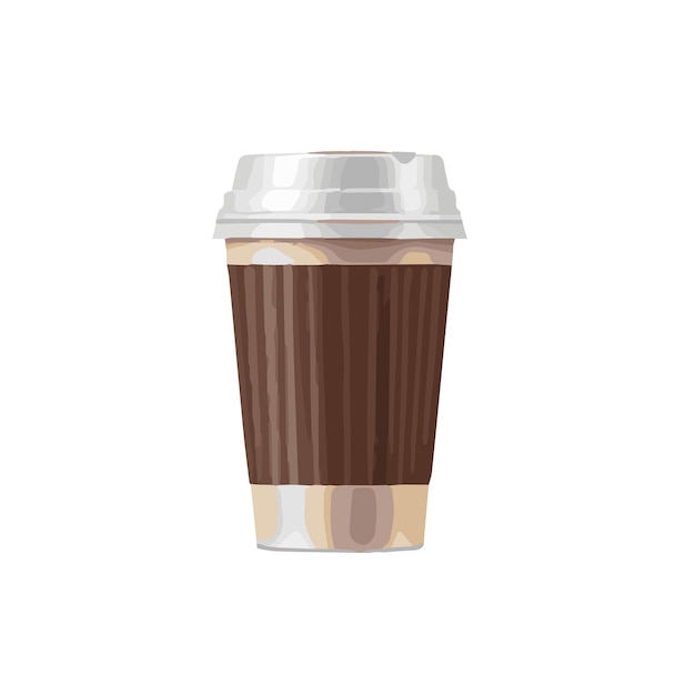 Vector de recipiente de plástico de café aislado sobre un fondo blanco