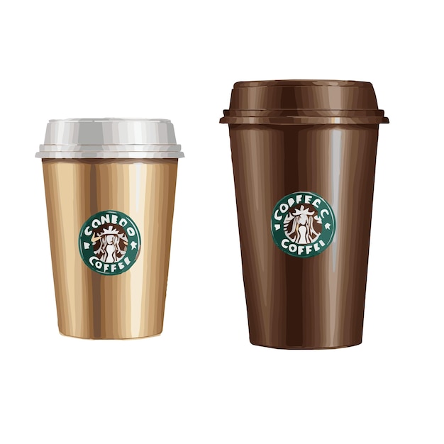 Vector de recipiente de plástico de café aislado sobre un fondo blanco