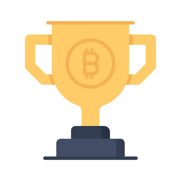 Vector de recompensa de Bitcoin en estilo personalizable aislado en fondo blanco